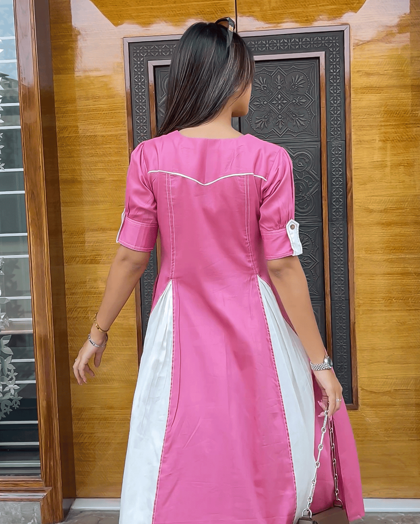 Onion Pink Ivory Elegance Dress