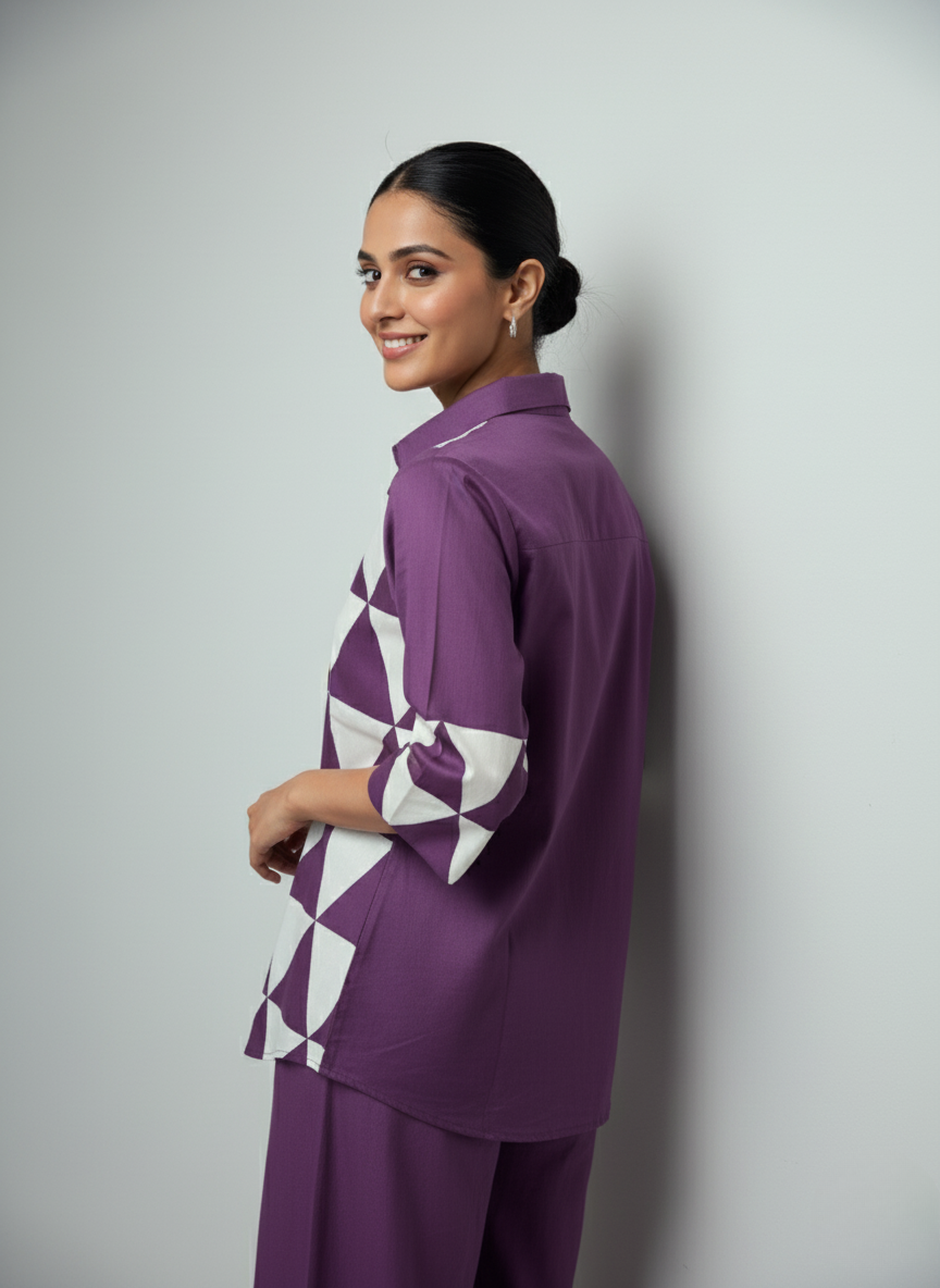 Purple Ivory Prisma Shirt
