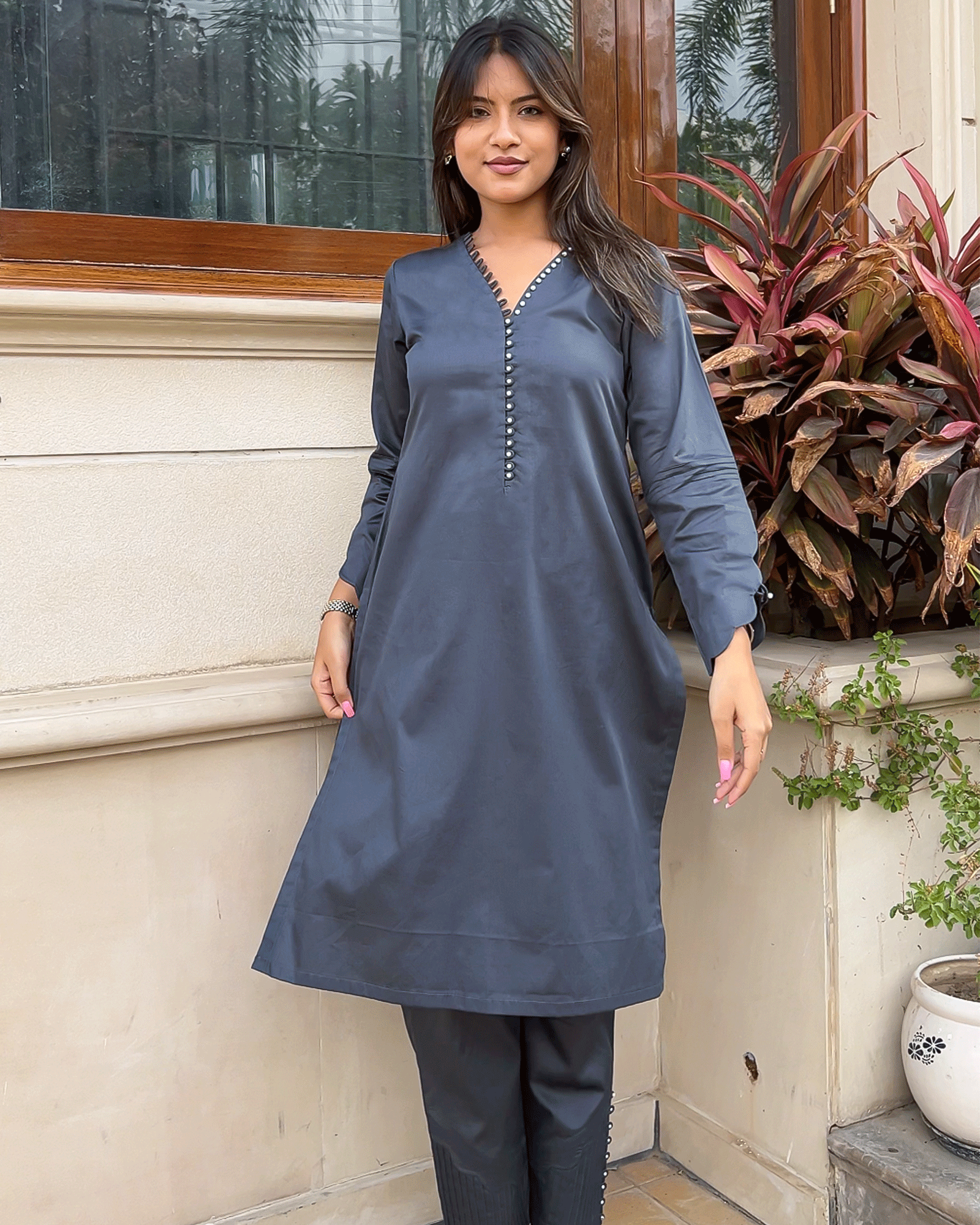 Charcoal Grey grace Co- ord Set