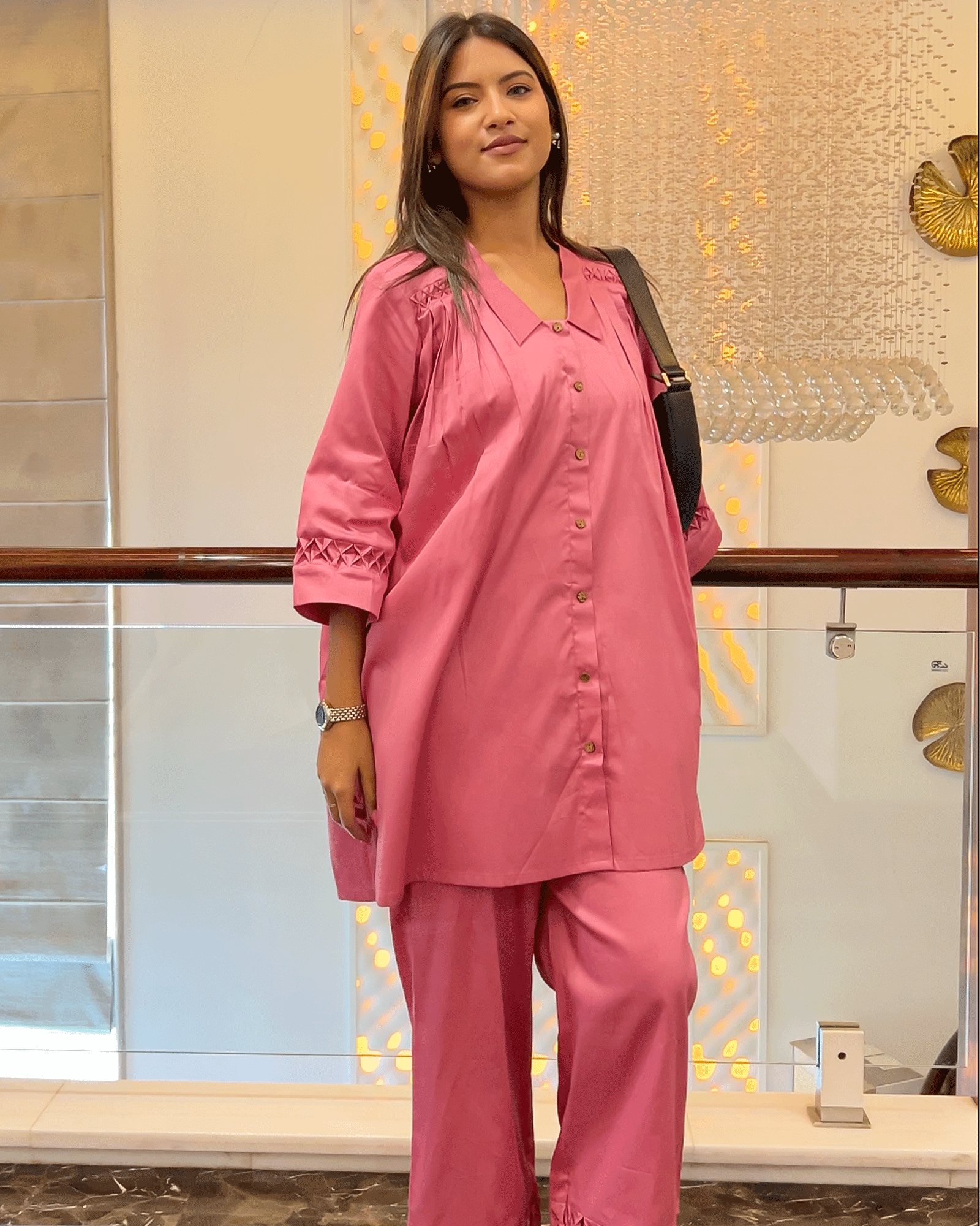 Onion Pink Luxe Co-ord Set