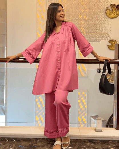 Onion Pink Luxe Co-ord Set