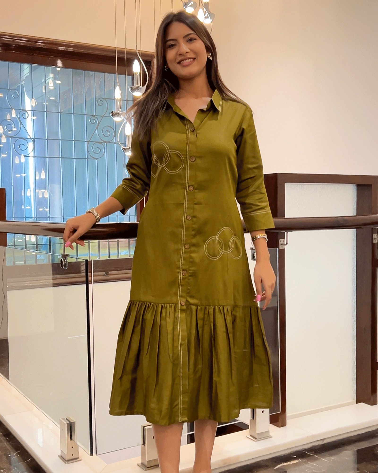 Olive Green Glam Dress