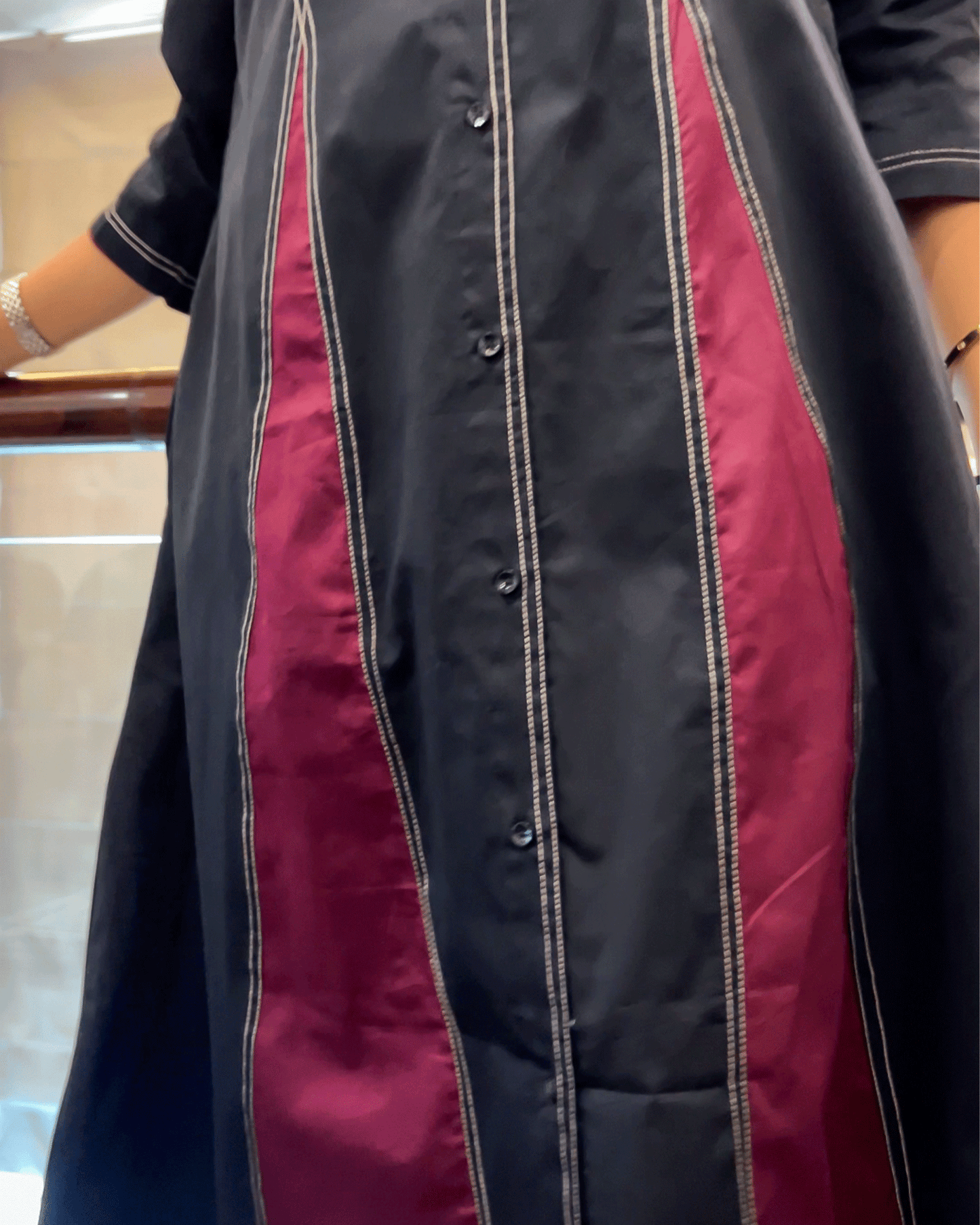 Black Maroon Majestic Dress