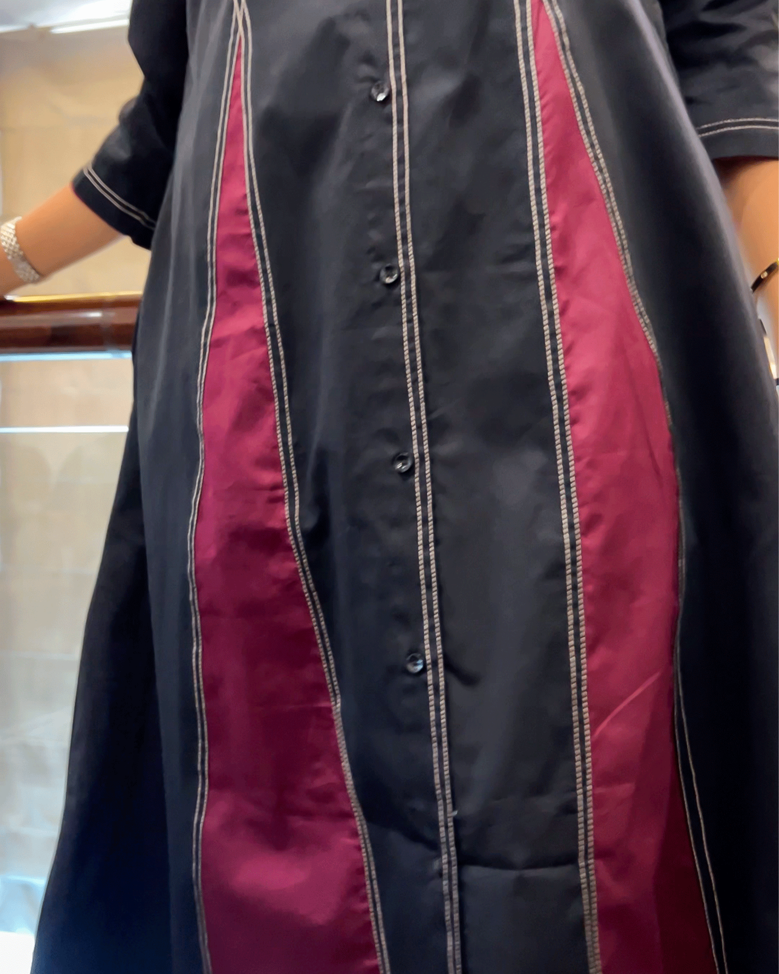 Black Maroon Majestic Dress