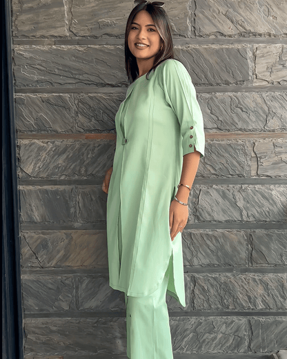 Pista Green glam Co-ord Set