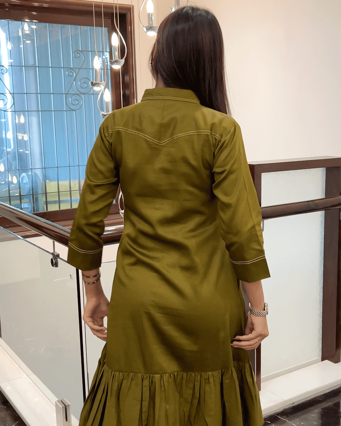 Olive Green Glam Dress