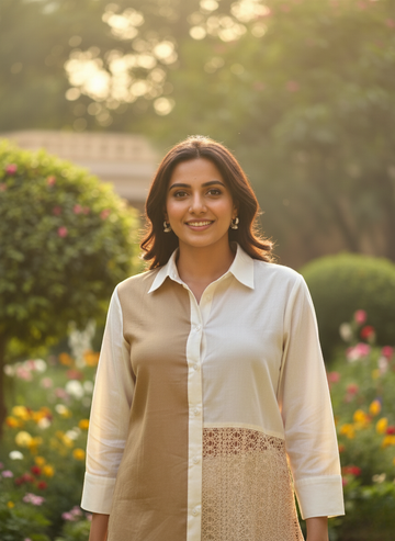 Sandy beige Crochet Shirt