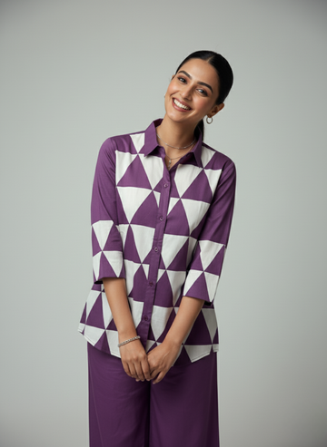 Purple Ivory Prisma Shirt