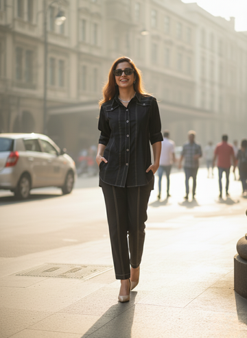 Jet Black Stitch co-ord Set