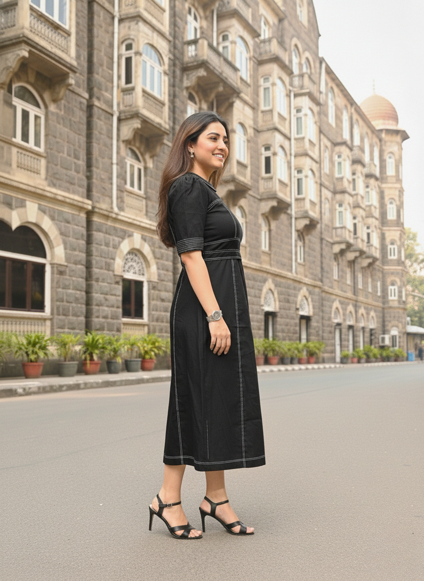 Black Executive Stitch Dress