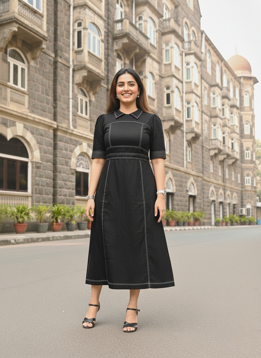 Black Executive Stitch Dress