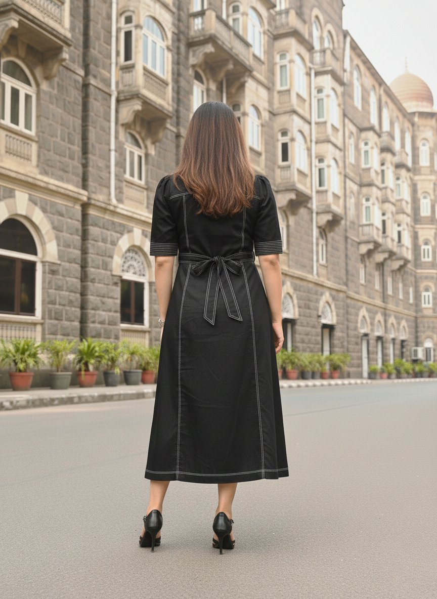 Black Executive Stitch Dress