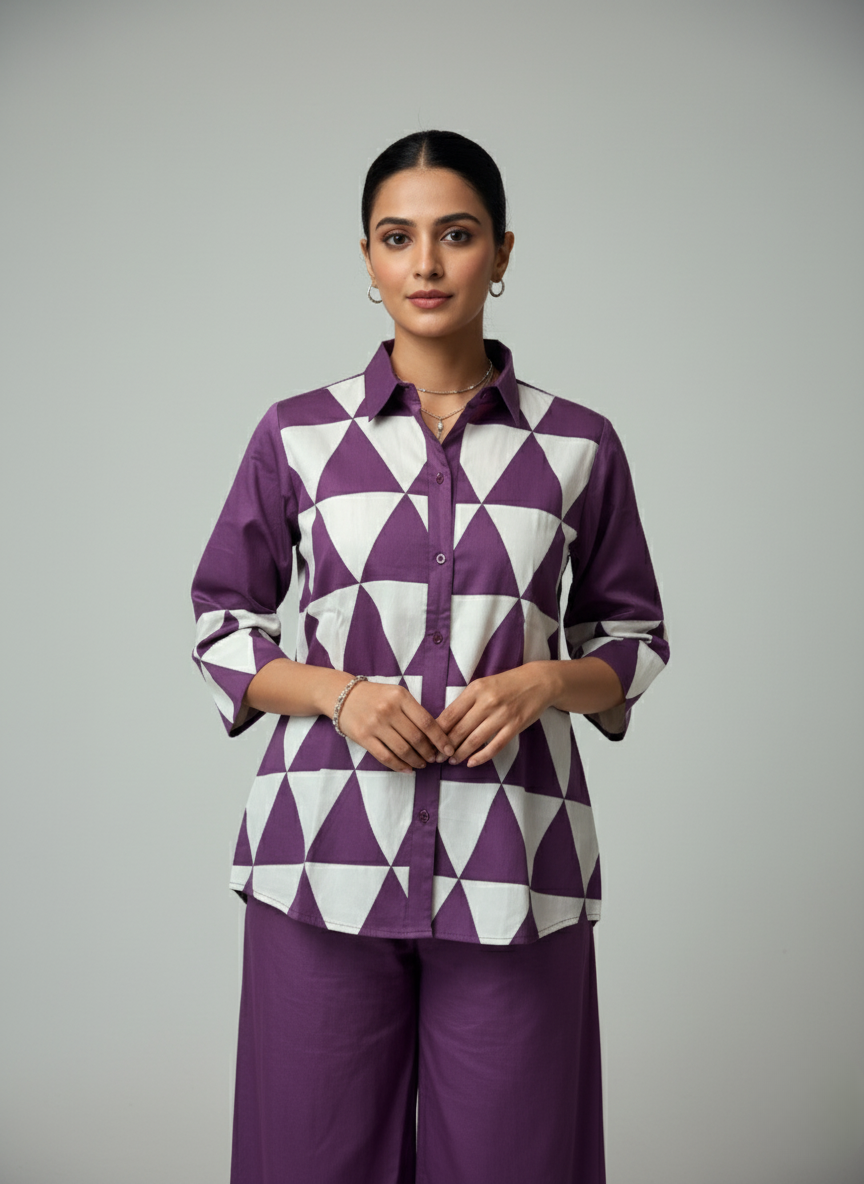 Purple Ivory Prisma Shirt
