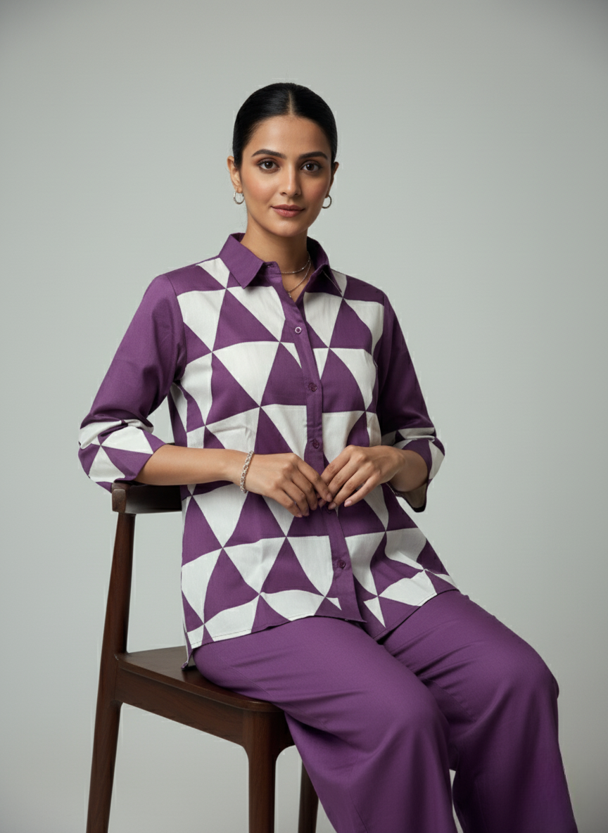 Purple Ivory Prisma Shirt