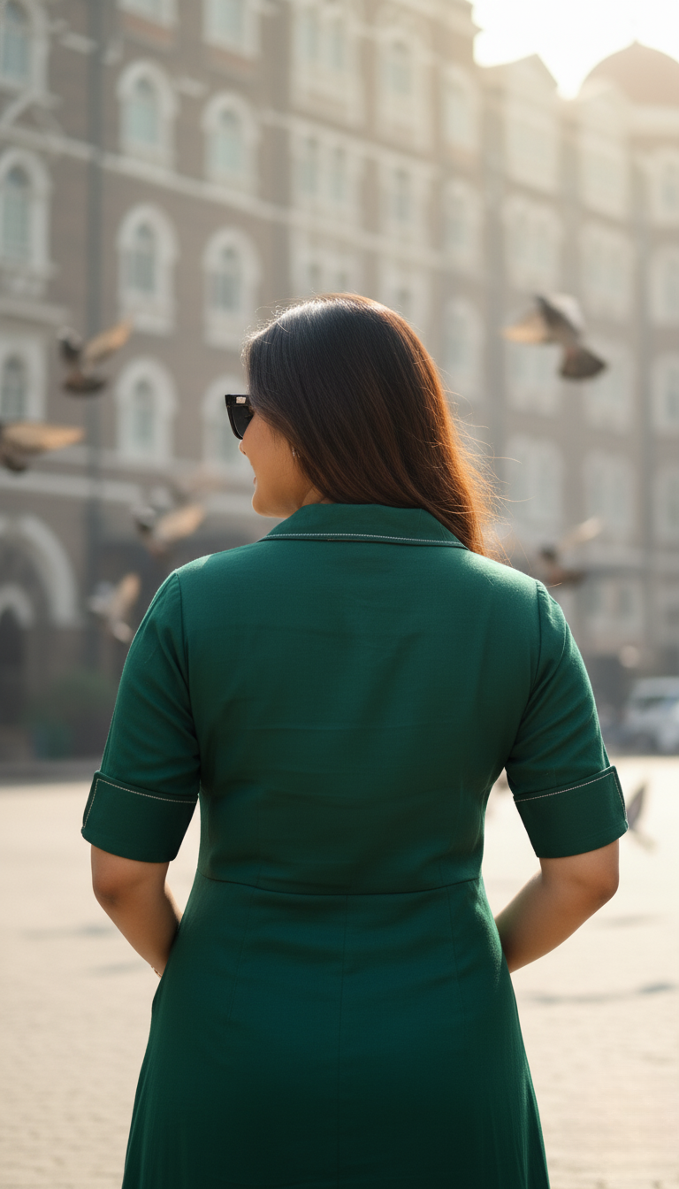 Emerald green stitch dress