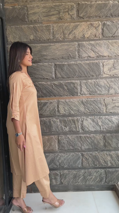 Camel Brown Luxe Co-ord Set