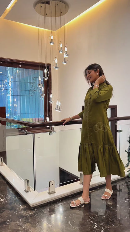 Olive Green Glam Dress