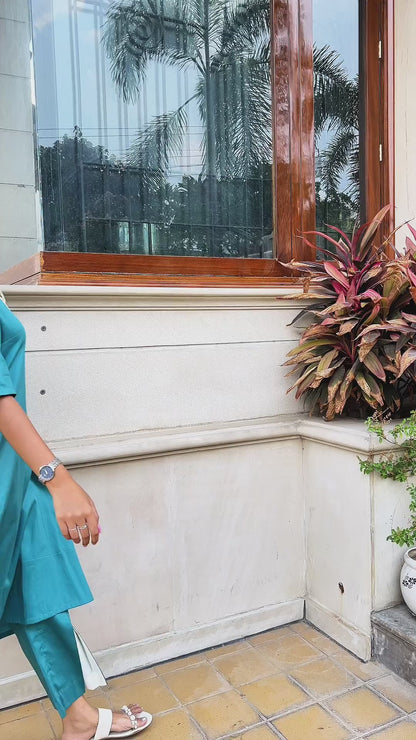 Coral Reef Teal Ivory Co-ord Set