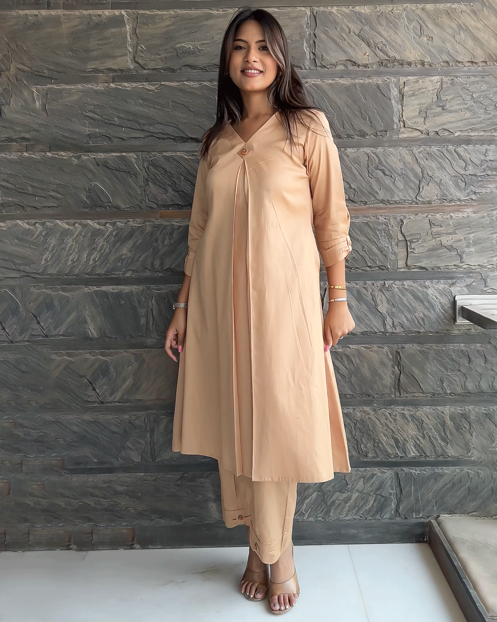 Camel Brown Luxe Co-ord Set