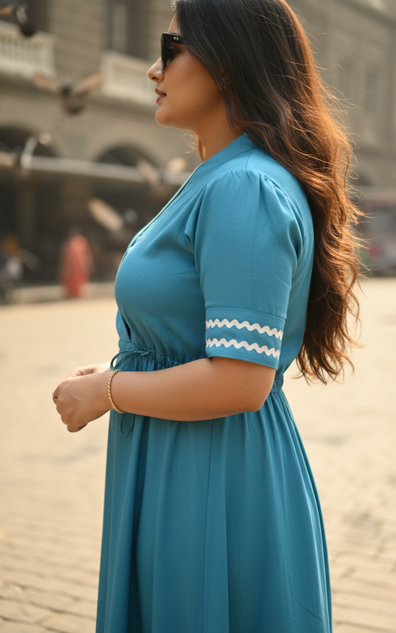 Aqua teal Chevron Dress